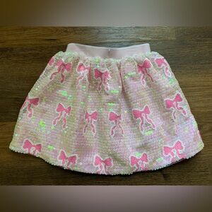 Pink Sequin Bow Skirt